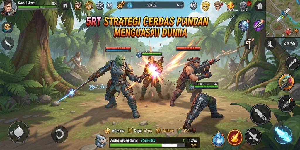 Screenshot 5RT menampilkan pertempuran strategi yang seru dan taktis.