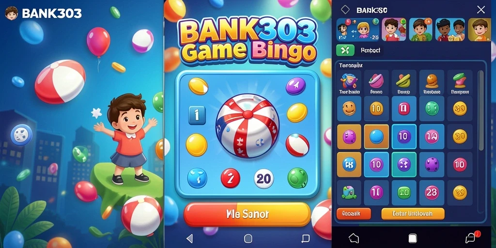 Tampilan gameplay menarik dari BANK303 yang penuh warna.