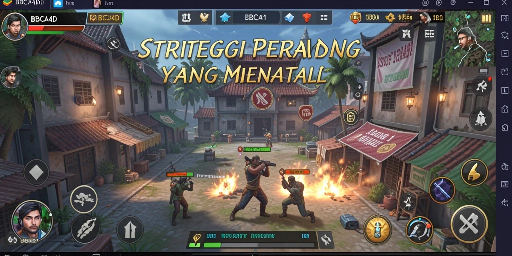 Screenshot utama BBCA4D menampilkan serangan strategi yang intens.