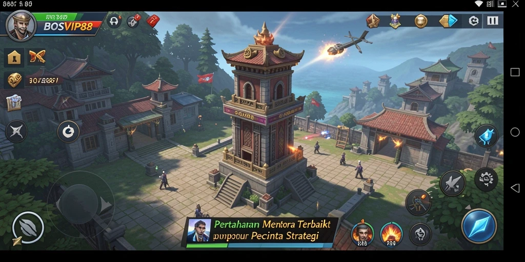 Tampilan seru dari gameplay Tower Defense di BOSVIP88.
