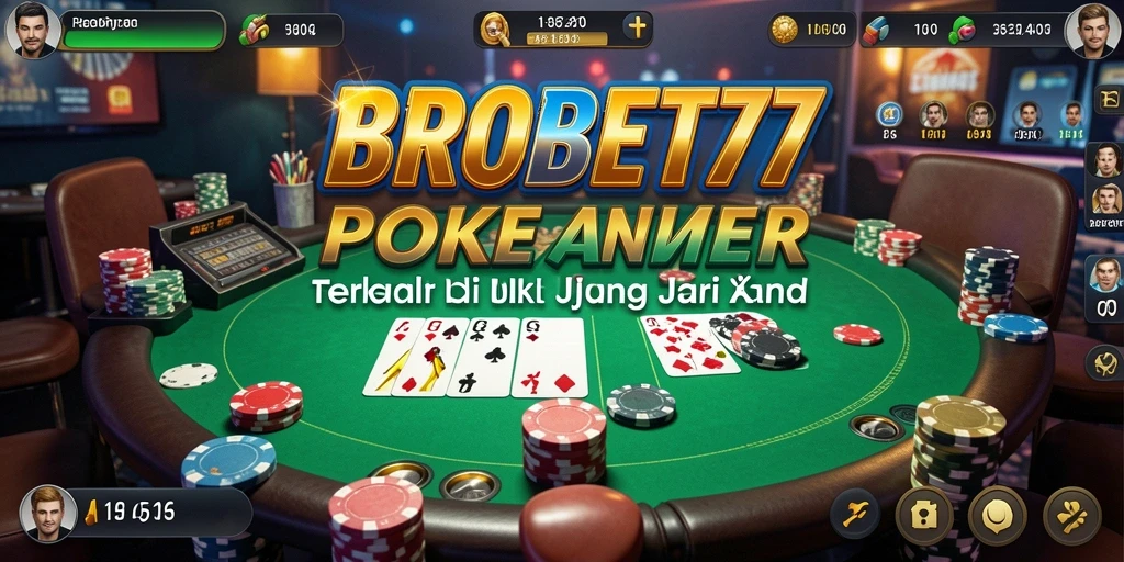 Tampilan gameplay Poker yang mendebarkan di BROBET77.