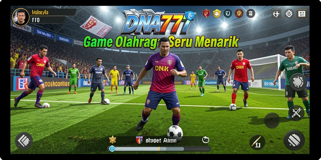 Screenshot gameplay DNA777 menampilkan aksi seru di lapangan olahraga.