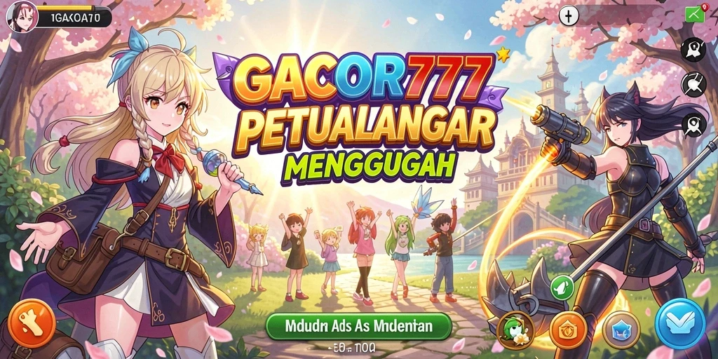 Tangkapan layar utama GACOR777 menampilkan pertempuran karakter Anime yang menegangkan.