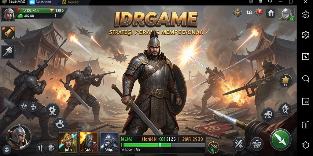 Screenshot utama IDRGAME menampilkan pertempuran strategis yang seru.
