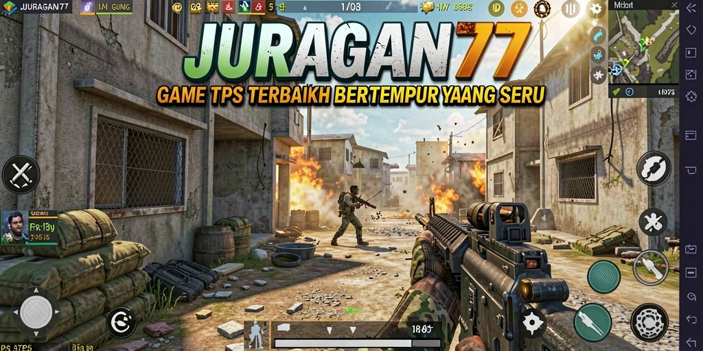 Screenshot utama menampilkan aksi gameplay seru dalam JURAGAN77.