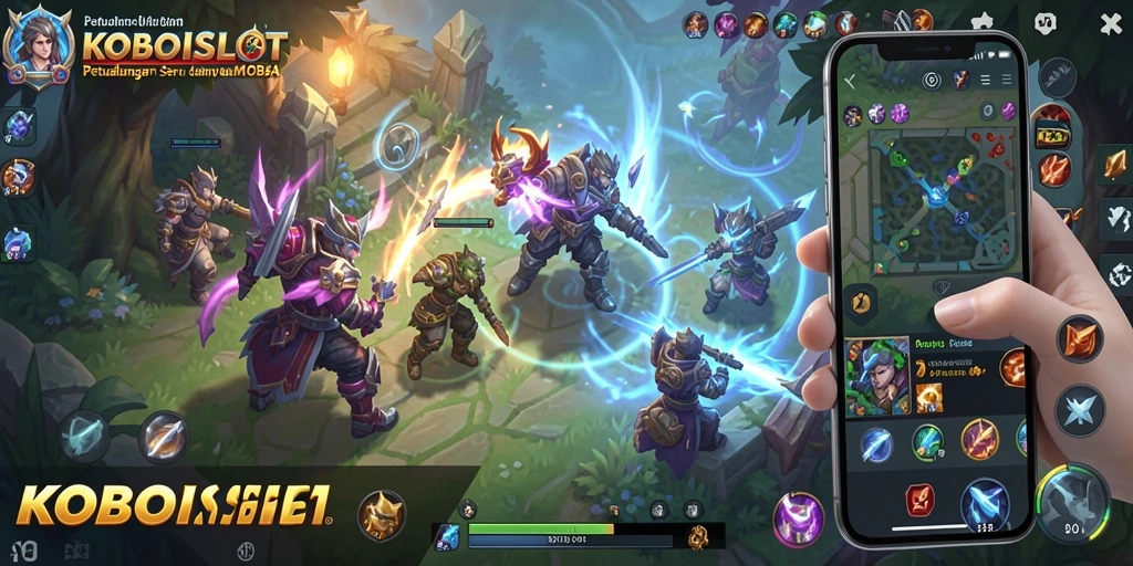 Tampilan gameplay menarik dari KOBOISLOT dengan aksi seru di arena MOBA.