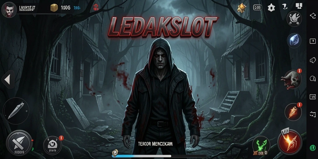 Screenshot menampilkan momen menyeramkan dalam gameplay LEDAKSLOT.