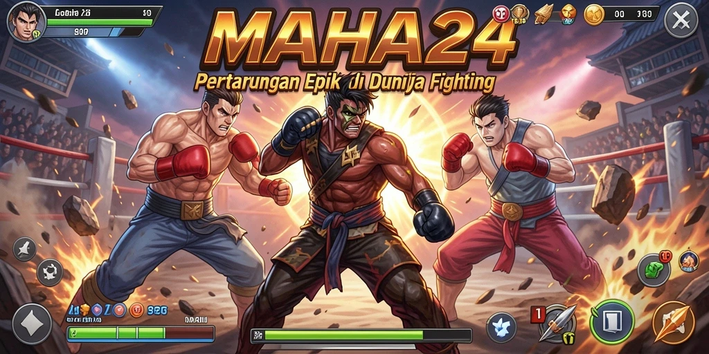 Tampilan gameplay seru dan tuntutan strategi dalam pertarungan di MAHA24.