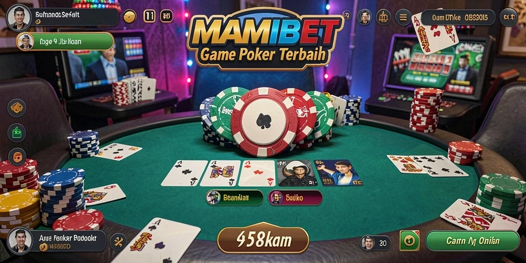Screenshot MAMIBET menampilkan gameplay Poker yang menarik dan interaktif.