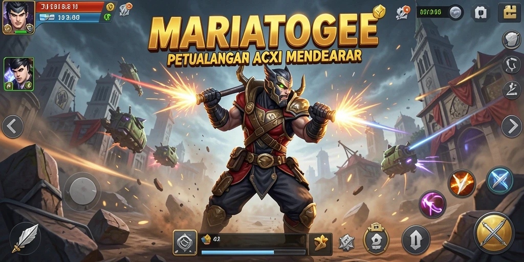 Tampilan gameplay aksi intens di MARIATOGEL