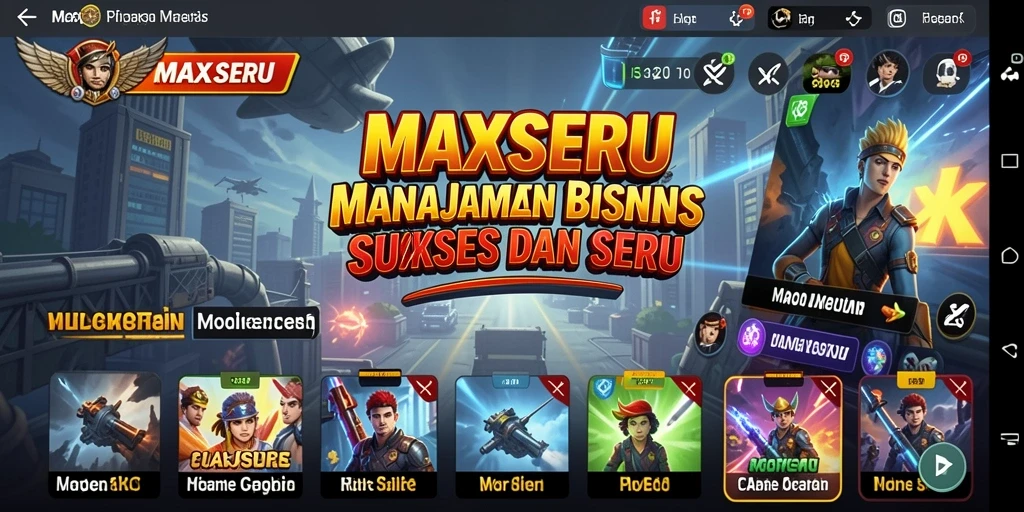 Gameplay seru MAXSERU dengan elemen bisnis yang menantang.