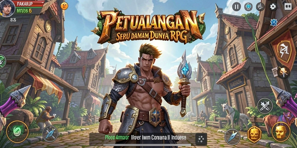 Screenshot gameplay PAKARJP menampilkan pertarungan epik dalam dunia RPG.
