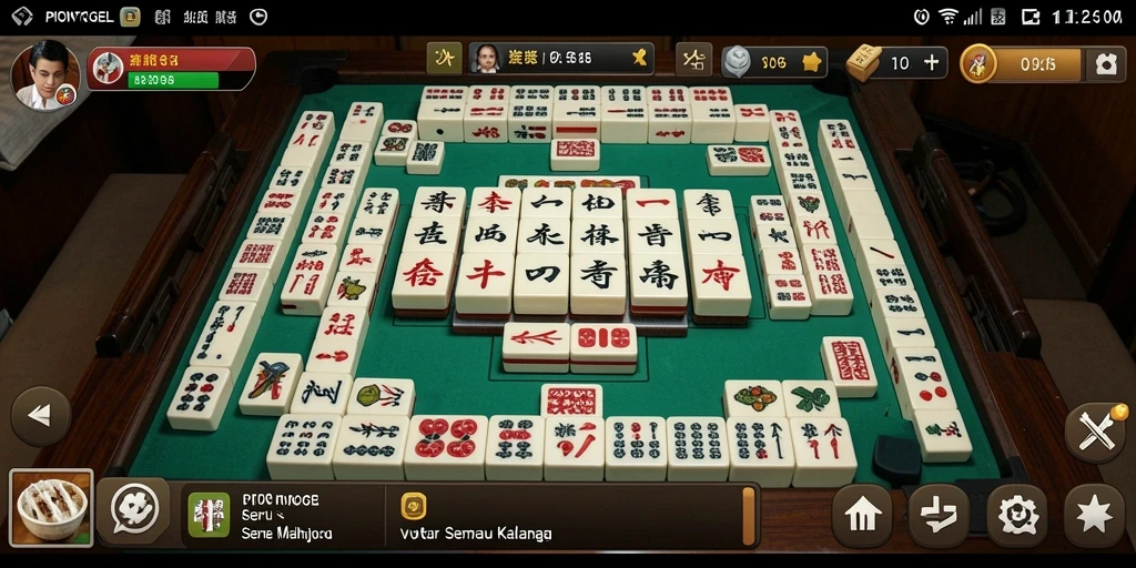 Screenshot gameplay PIONTOGEL menampilkan aksi Mahjong yang mendebarkan.
