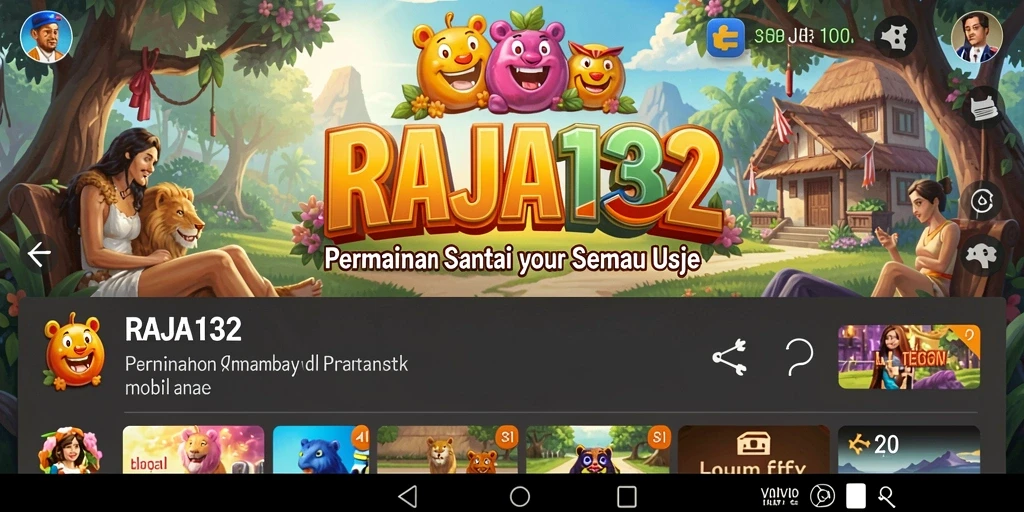 Tampilan gameplay menyenangkan pada RAJA132 dengan grafis ceria.