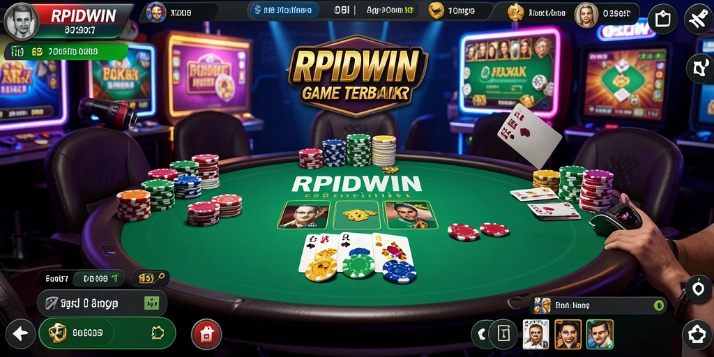 Tampilan gameplay RPIDWIN yang menarik dan seru dalam permainan Poker.