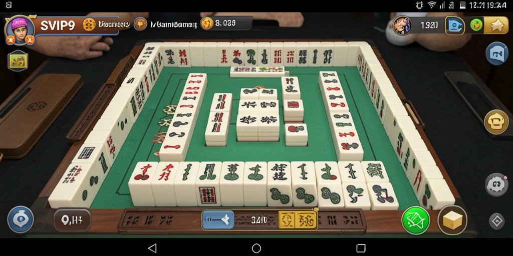 Screenshot SVIP9 menampilkan aksi seru permainan Mahjong.