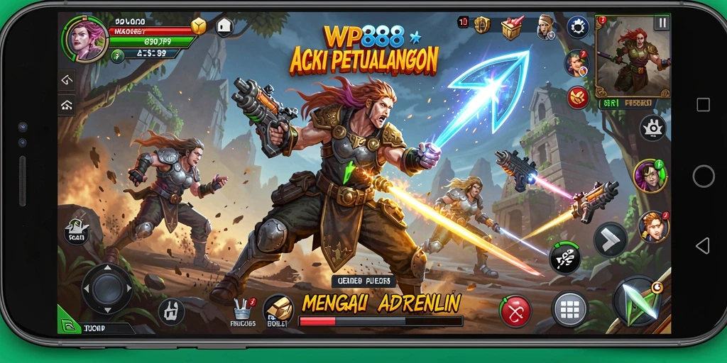Screenshot menunjukkan aksi mendebarkan dalam WP888.